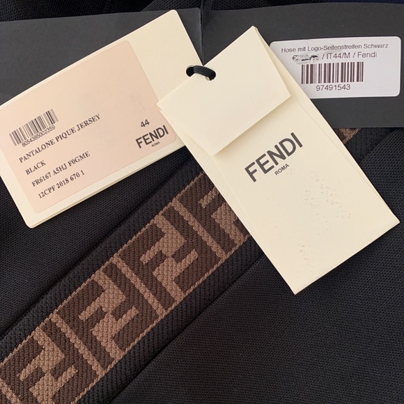 ❌SOLD❌ FENDI Pants With Logo Stripe Down Leg 44 - Picture 3 of 5